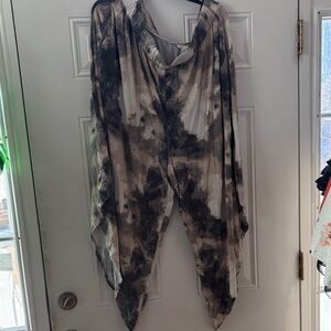 Cato Black and Gray Tie-Dye genie pants